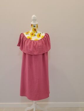 Pink Off-Shoulder Ruffle Women’s Cover Up